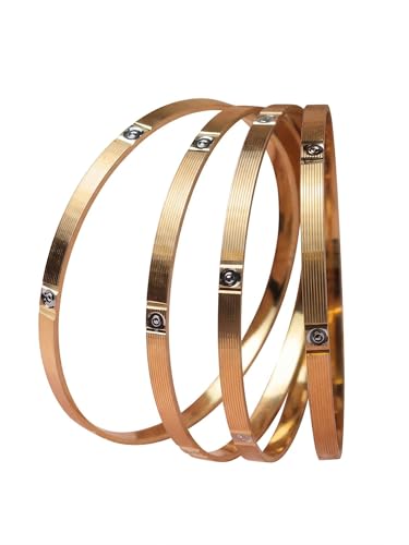 Image of Zeraki Jewels Women's Traditional Gold Plated Bangles Set | Elegant Designer Kada Bangles | Classic Ethnic Jewellery for Women & Girls | Perfect for Wedding, Festive & Daily Wear