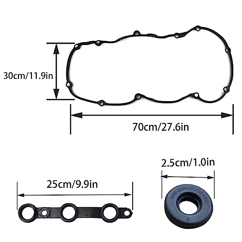 Autoxbert 1J206078EBUS 11129070990 Engine Head Valve Cover Gasket Kit For Bmw 330Ci E46 E39 E60 M54 E53 E83 X3 X5 Z3 Z4 L6 325Ci 325I 325Xi 330Ci 330I 330Xi 525I 530I 11120030496 11121437395 With 15 Grommet Seals thumb #1