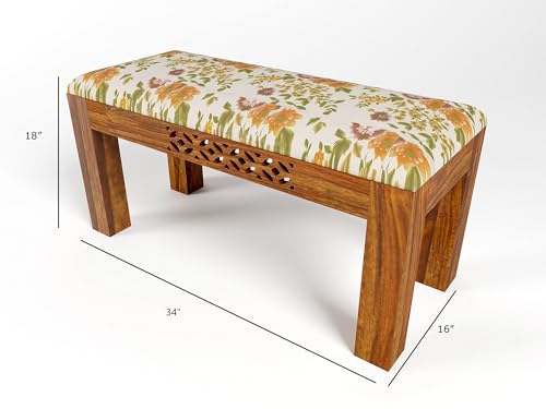 Image of Wooden for Home & Office l Solid Wood Bench for Daining Table l Indoor Outdoor Seating l Seating Bench for Multi Purpose l (Teak Finish)