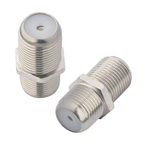 Boobrie 2-Pack F-Type Coaxial Cable Connector RG6 Adapter F Female to F Female Antenna Connector RG6 Coax Cable Extender for TV Antenna, Nickel Plated