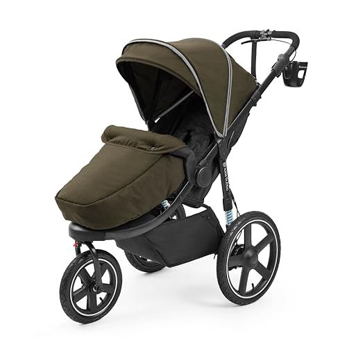 Ickle Bubba Venus Jogger Pro Max Kinderwagen, 3-Rad-Geländekinderwagen, von Geburt bis 22 kg, UPF 50+ Verdeck, Luftreifen, Getränkehalter (Wald)