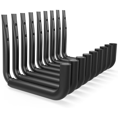 Robuste Leiterhaken, 9er-Set Schwere Last-Haken für Wandmontage, Garagenaufbewahrung, Wandhaken für Leiter, Fahrrad, Werkzeuge (H23 x L25 cm, 9 Stück)