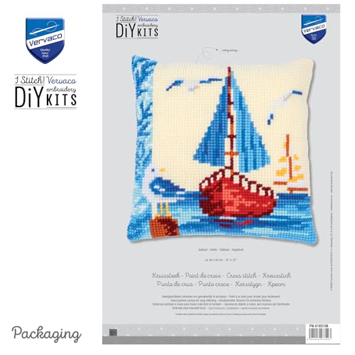 Image of Vervaco Sailboat with Seagulls Needlepoint Kit