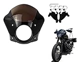 YHMTIVTU Headlight Gauntlet Fairing with Trigger Lock 39mm Mount Kit Fit for 1988-2017 Harley...