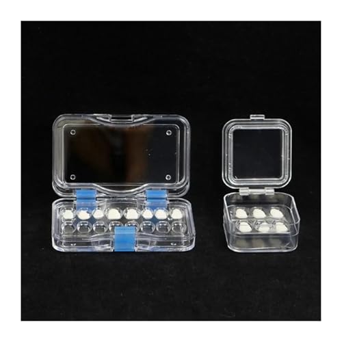 Caja de almacenamiento dental de 16 compartimentos transparente y antipolvo para prótesis 2