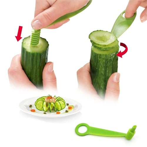 Cortador manual en espiral plástico para verduras miniatura 2