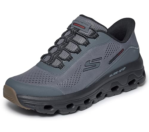 Image of Skechers Men's Glide-Step Sole Hands Free Slip-in,Charcoal /Black,14