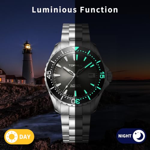 Image of TOPHILL Men Watches Automatic Mechanical Watches - Dive, GMT, Chronograph & Dress Styles | 316L Stainless Steel, Sapphire Crystal, Ceramic Bezel | 5ATM-300M Waterproof with Super Luminous | Classic Business & Sport Casual