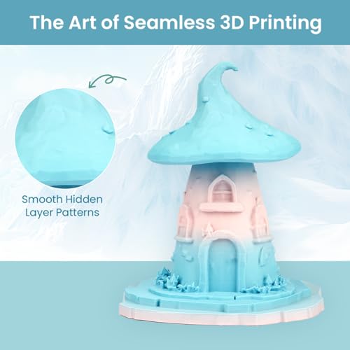 Image of ERYONE Matte Gradient Rainbow 3D Printer PLA Filament 1.75 + /- 0.03mm, HS Matte Multicolor High Speed Filament PLA 1KG(2.2LBS) Spool, Cotton Candy(Blue Pink)