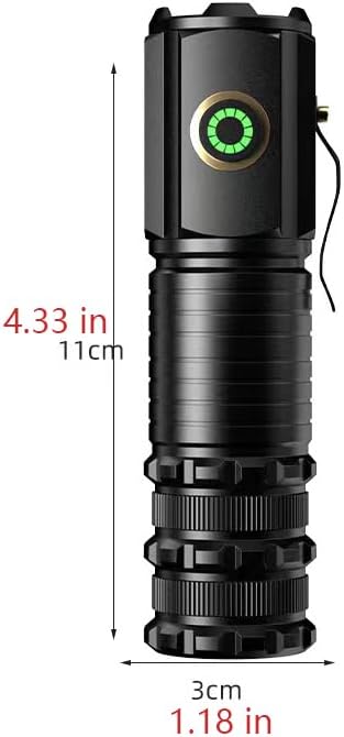 Miniatura 6 de YZYOE Luz de bolsillo portátil recargable súper brillante, 1500 lúmenes, triple núcleo, mini linterna táctica para exteriores, imán de cola con