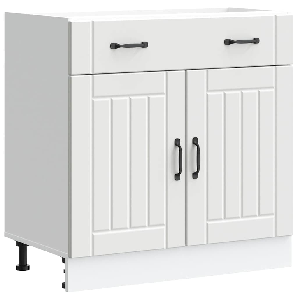 Myheimly Küchenschrank Küchenzeile,Küchenmöbel Einbauküche Schrank,Holzwerkstoff Schrank,Weiß,Kitchen Cabinet,80 x 46 x 81.5 cm