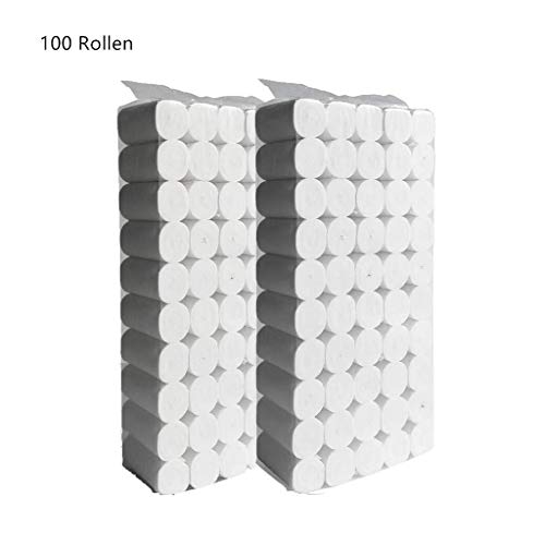 Preisvergleich Produktbild SLYT Großpackung-Toilettenpapier Papiertücher Servietten Taschentücher Toilettenpapier 4-Lagig Papier Papprollen-100 Rollen Rollenpapier Badezimmer Hotelküche Toilette Trockenes Erschwinglich