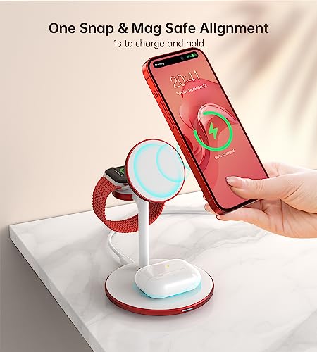 Image of XooFly 3 in 1 Magnetic Wireless Charging Station for Apple Devices,15W