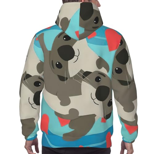 Sweat à capuche homme loutres EdWal pull chaud pour l'hiver