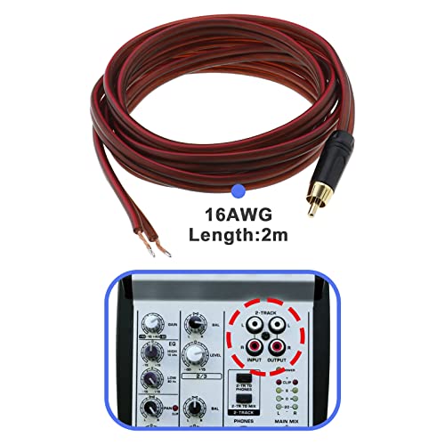 ECSiNG RCA to Speaker Wire Adapter Speaker Bare Wire to RCA Plug Adapter Connector RCA Cable Repair Speaker Cord for DVD Player Speaker Audio Video 16 AWG 2m - Image 3