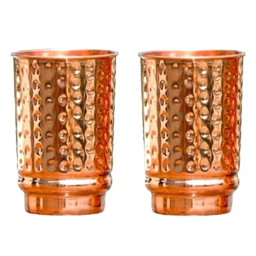 2activelife Set of 2 copper cups For Drinking Water Tumblers Glas...