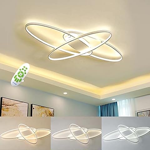 LED Ceiling Light, Aluminum LED Ceiling Lamp, 46W 4600lm, Dimmable With Remote Control 3000K - 6000K, 95*65cm, Modern Creative Ceiling Lights For Living Room, Bedroom, Study [ Energy Class A ++] Cover