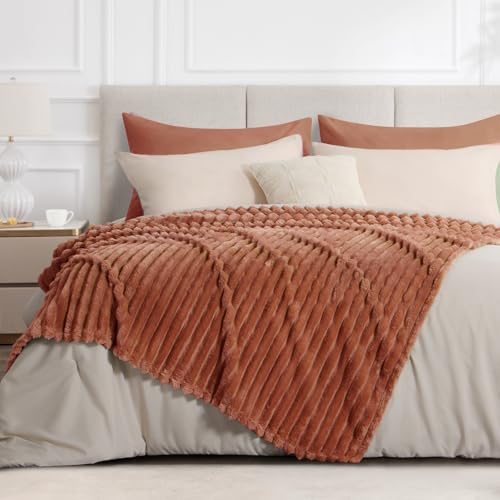 RUIKASI Kuscheldecke Flauschig Decke Orange - 230x270cm Riesig Fleecedecke Sofadecke Couchdecke für Wohnzimmer Deko Blanket… – Ansicht 2