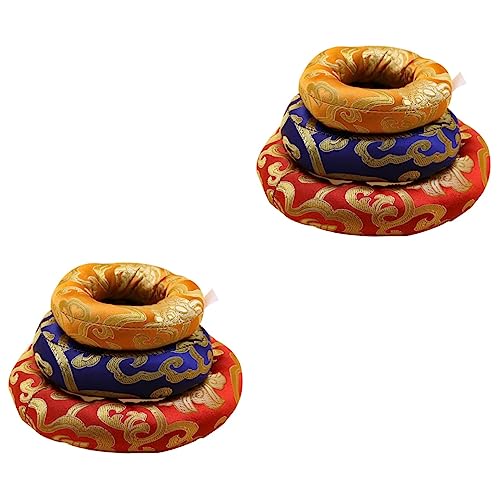 Vaguelly 6 個 仏壇マット シルクシンギングボウルクッション チベット ボウル チャクラ シルクブロケードリング シンギングボウル クッション シンギングボウル シルクマット シン