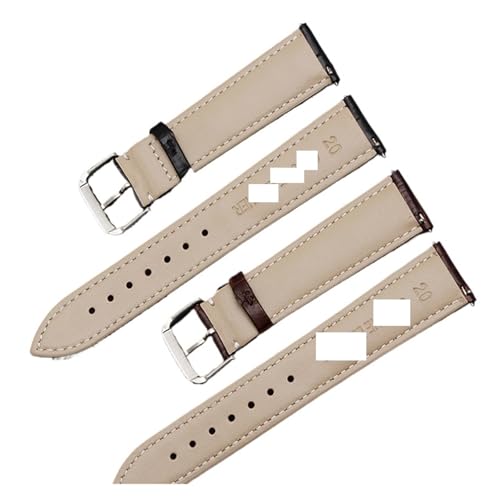 Bracelet interchangeable en cuir de vachette noir 20mm avec barrettes flash intégrées - 3