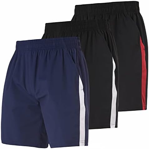 Ultra Performance 3 Pack Super Stretch Workout Gym Shorts for Men, Mens Running Shorts 7 Inch Inseam