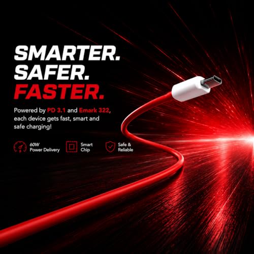Image of Basesailor 80W Fast USB to Type C Cable,SuperVooc /Dash Fast Charging Charger Cable Compatible for Oneplus 13 /13r /13s /12 /12r /11 /11r /10r,10t,10,10 pro,9 Pro,8,8T,7t,7t Pro,6,Nord,4,3,2,2t,Ce Lite & More