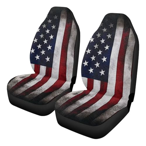 Housses de siège de voiture rétro drapeau américain 52x138cm pour auto et SUV