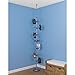 Household Essentials 2197-1 Floor to Ceiling Adjustable 6-Tier Revolving Shoe Rack with Basket - Silver