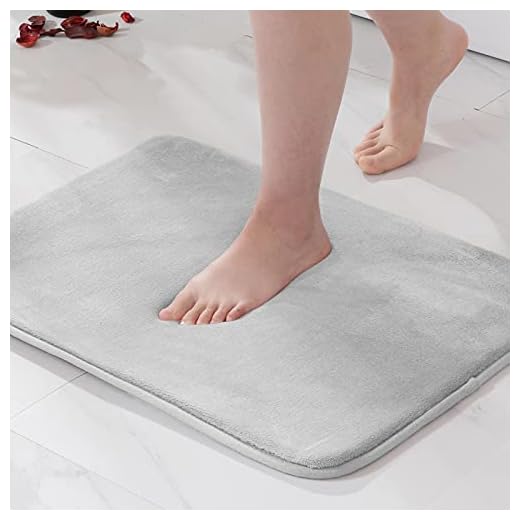 MIULEE 1 Pieza Alfombra de Baño Microfibra Antideslizante Alfombra Suave Super Absorbente Color Sólido para Baño Dormitorio Pasillo Sala de Estar Cocina 40x60cm Gris Claro
