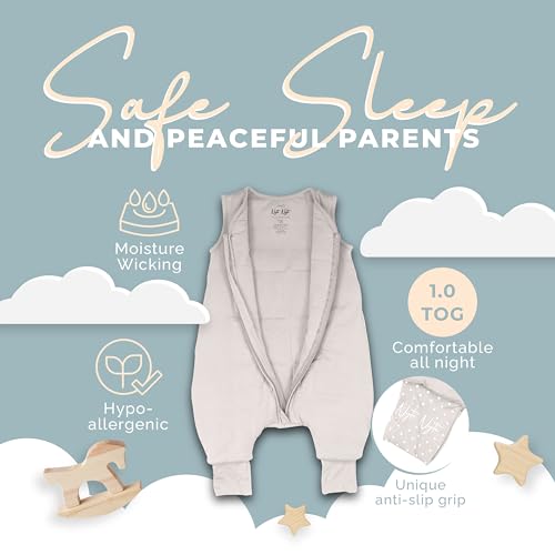 Image of Sleeveless Soft Baby & Toddler Sleeping Sack, Breathable with Adjustable Feet Cuffs & Anti-Slip Grip