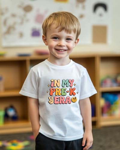 Image of First Day of Preschool Shirt Pre K Shirts for Girls Boys Toddler Kids 1st Day of Kindergarten Gift Cotton Tee 2T-7Y
