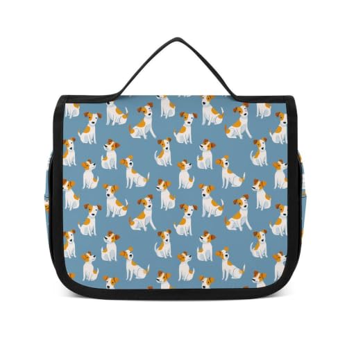 PGRZALRUQS Jack Russell Dog Toiletry & Makeup Bag