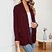 Women Long Cardigan Sweaters Lightweight Open Front Duster Knit Fashion Sweater Coats Trendy Cardigans with Pocket（Wine,Small）