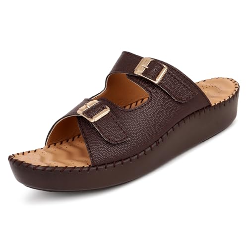 TRASE Charm-II Orthopedic Diabetic Soft Comfort Doctor Ortho Slippers for Women (Brown, 9 UK)