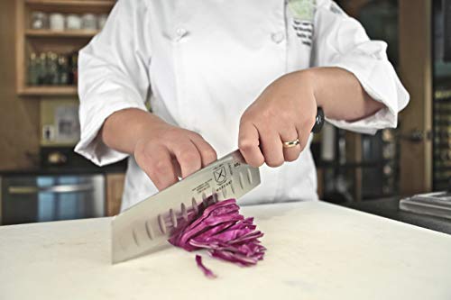 Mercer Culinary M21067 Genesis 7-Inch Granton Edge Nakiri Vegatable Knife,Black #TOP4