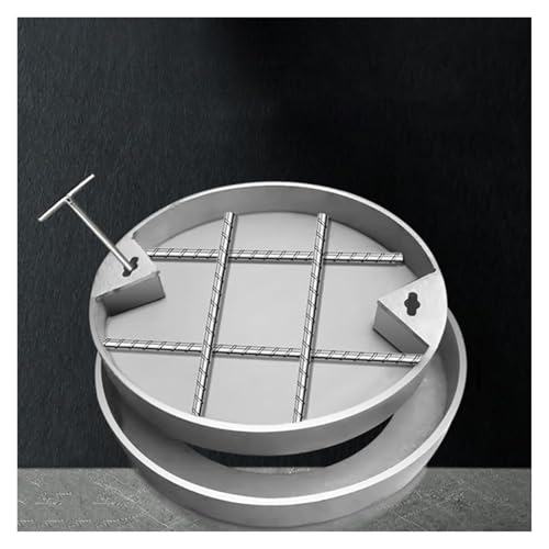 Couvercle de regard acier inoxydable encastré fosse septique rond 18" cadre carré