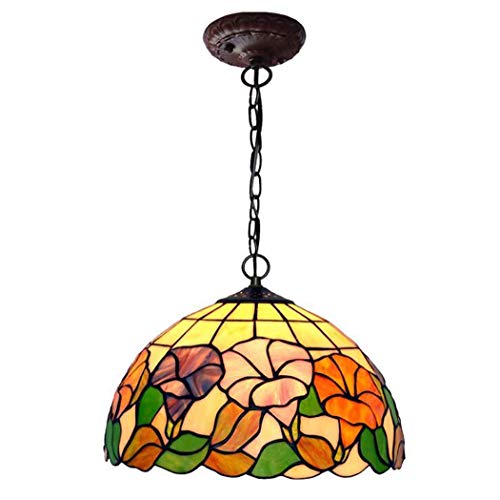 Suspension durable lustre en vitrail de décoration luminaire artistique E27 salle