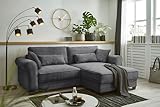 DEINE TANTE EMMA 64 080 28 Angelina Couchgarnitur Ecksofa Wohnzimmer mit Funktion ca. 255 x 185 cm im Stoff Zoom 22 ash