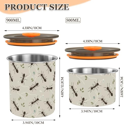 Envase de Café DOMIKING Acero Inoxidable 900ml Beige miniatura 2