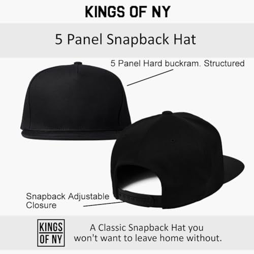 Image of Kings Of NY Blank Oversized XXL Structured Flatbill 5 Panel Size 8 Mens Snapback Hat Cap