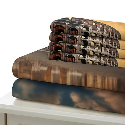 Parure de lit paysage romain 3 pièces housse de couette microfibre imprimé 3D - 7