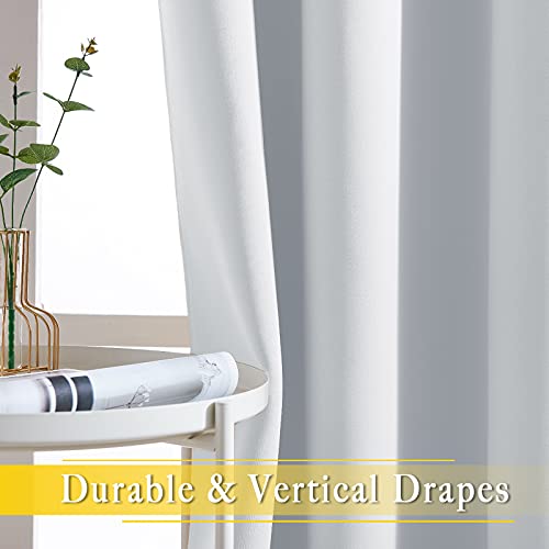 NICETOWN Patio Door Curtain Vertical Blinds, Grommet Top Room Divider Curtain Panel Thermal Insulated for Bedroom/Living Room (Greyish White, W80 by L108, 1 Panel)