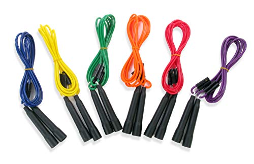 American Educational Products Adjustable Length Jump Ropes, Assorted Colors, Set of 6