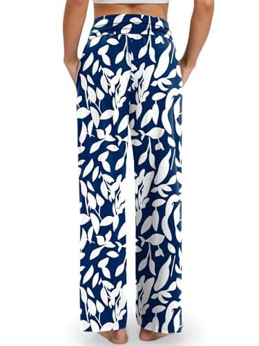 Image of Gracyoga Wide Leg Yoga Pants for Women Casual Loose Cozy Sweatpants High Waisted Lounge Pajama Flowy Pants With Pockets
