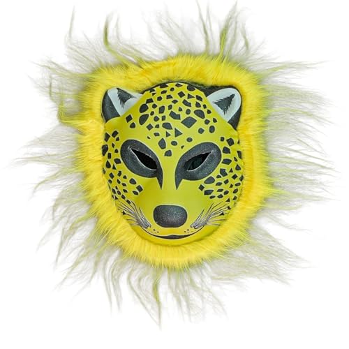 Image of PoPo Toys Animal Cheetah Face Mask for Kids | Party Supplies for an Animal Themed Halloween /Holi | Pack of 1 (Any One Assorted Color