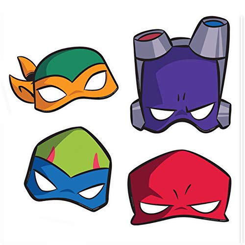 amscan 3600000 - Teenage Mutant Ninja Turtles Party Paper Masks - 8 Pack