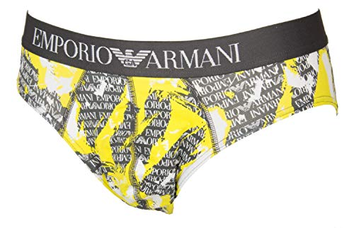Emporio Armani Men's All Over Camou Brief, Anthracite Camo, M
