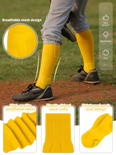 Image of Baseball Socks and Belt Set Cotton Youth Softball Socks for Boys Girls