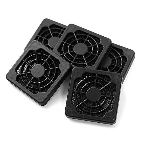 Uxcell 5 Pcs Computer Desktop Dust Proof Plastic Washable 4Cm Fan Shield Filter Black #TOP7
