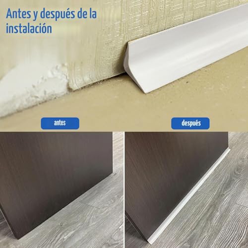 Miniatura 3 de Rodapié Blando Autoadhesivo Con Canal Para Cables, Esquina Interior Para Listones Angulares, Para Puertas, Ventanas, Paredes, Cocina, Azulejos, Fácilmente Cortable Blanco, 5 M